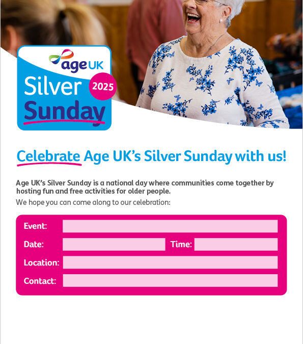 Age UK Silver Sunday 2025 A4 poster (editable) 1