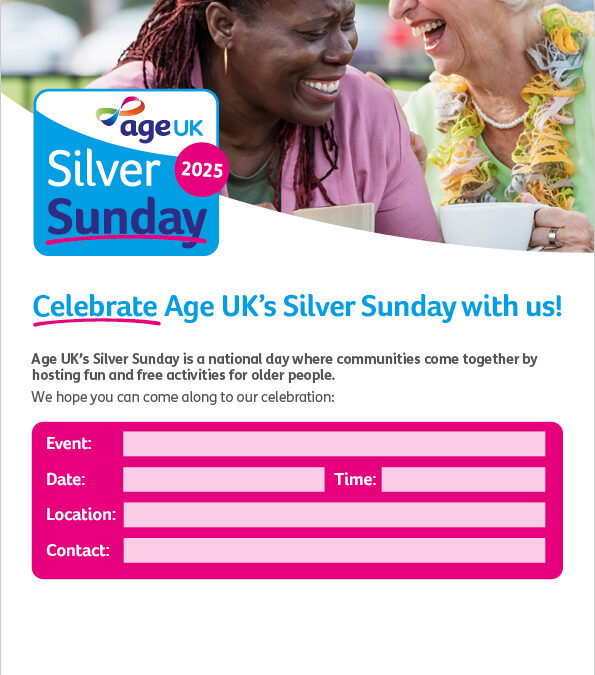Age UK Silver Sunday 2025 A4 poster (editable) 2