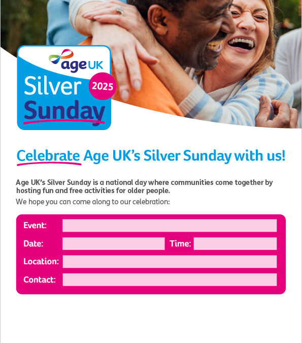 Age UK Silver Sunday 2025 A4 poster (editable) 3